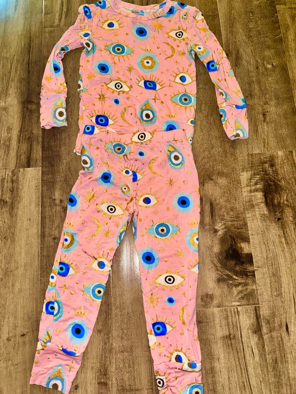 Posh Peanut Fiona Evil Eye Bamboo Pajama Set 3T/4T HTF OG print